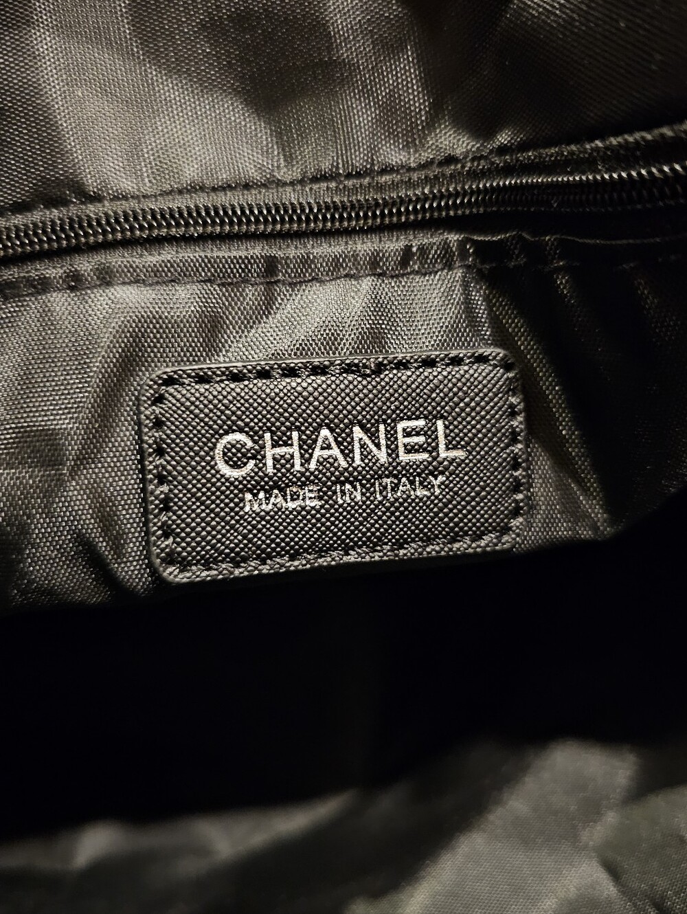 CHANEL Black Duffel with White Or Black CC Emblem - Picture 6 of 10